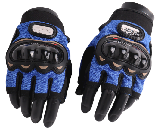 Half Safety Gloves Pro Biker Black & Blue