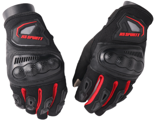 Full Safety Gloves RS Spurt T Black & Red