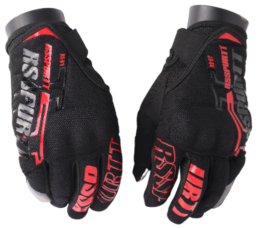 Full Safety Gloves RS Spurt T Black & Red