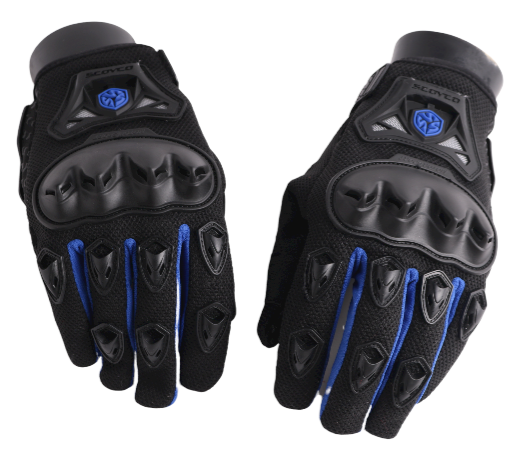 Full Safety Gloves Scoyco Black & Blue