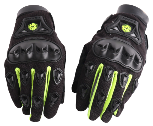 Full Safety Gloves Scoyco Black & Green