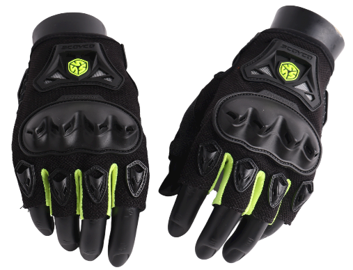 Half Safety Gloves Scoyco Black & Green