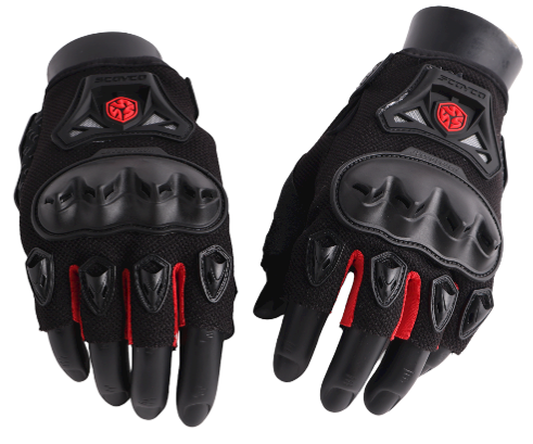 Half Safety Gloves Scoyco Black & Red