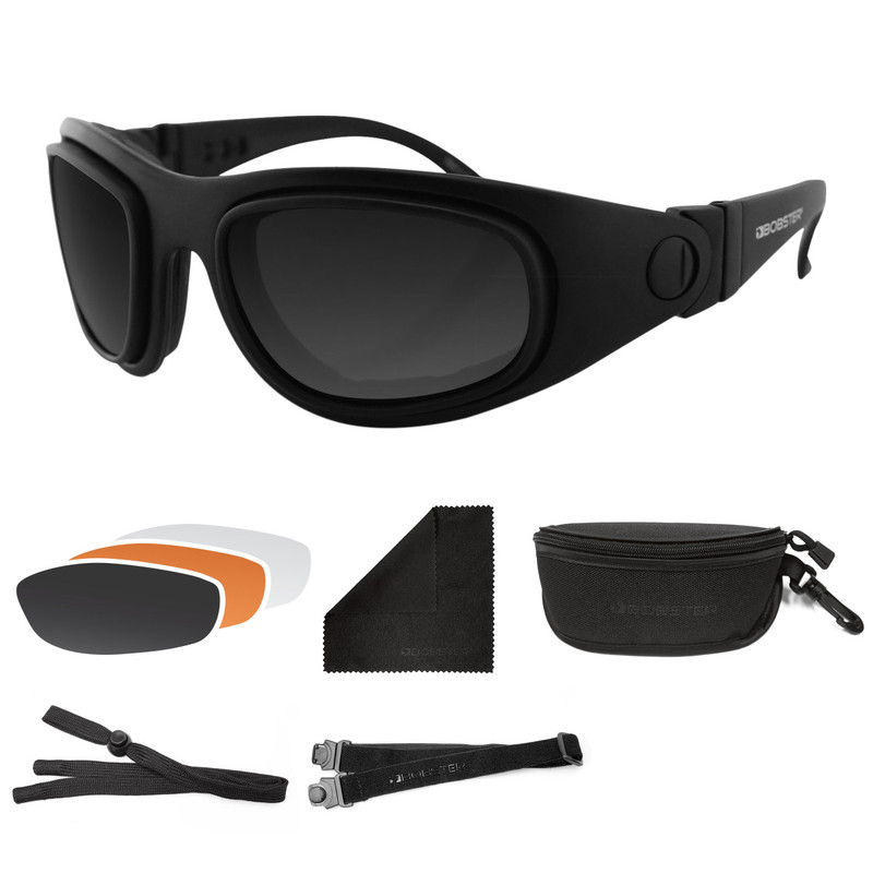 Bobster® Sport and Street 2 Matte Black Frame Smoked-Amber-Clear Lens