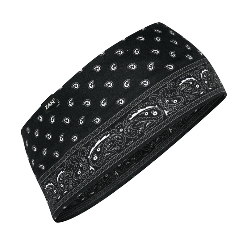 Zan® Headband Sportflex® UPF50+ Series Black Paisley