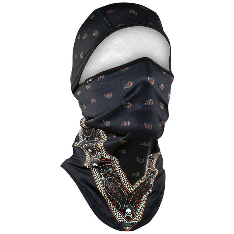 Zan® Convertible Balaclava Sportflex® UPF50+ Series Black & Orange Classic Bandana