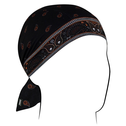 [642608053165] Zan® Flydanna® Sportflex® UPF50+ Classic Bandana Black & Orange