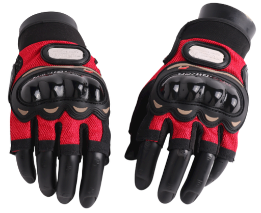 [0773] Half Safety Gloves Pro Biker Black & Red