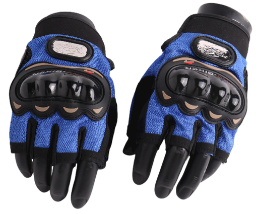 [0800] Half Safety Gloves Pro Biker Black & Blue